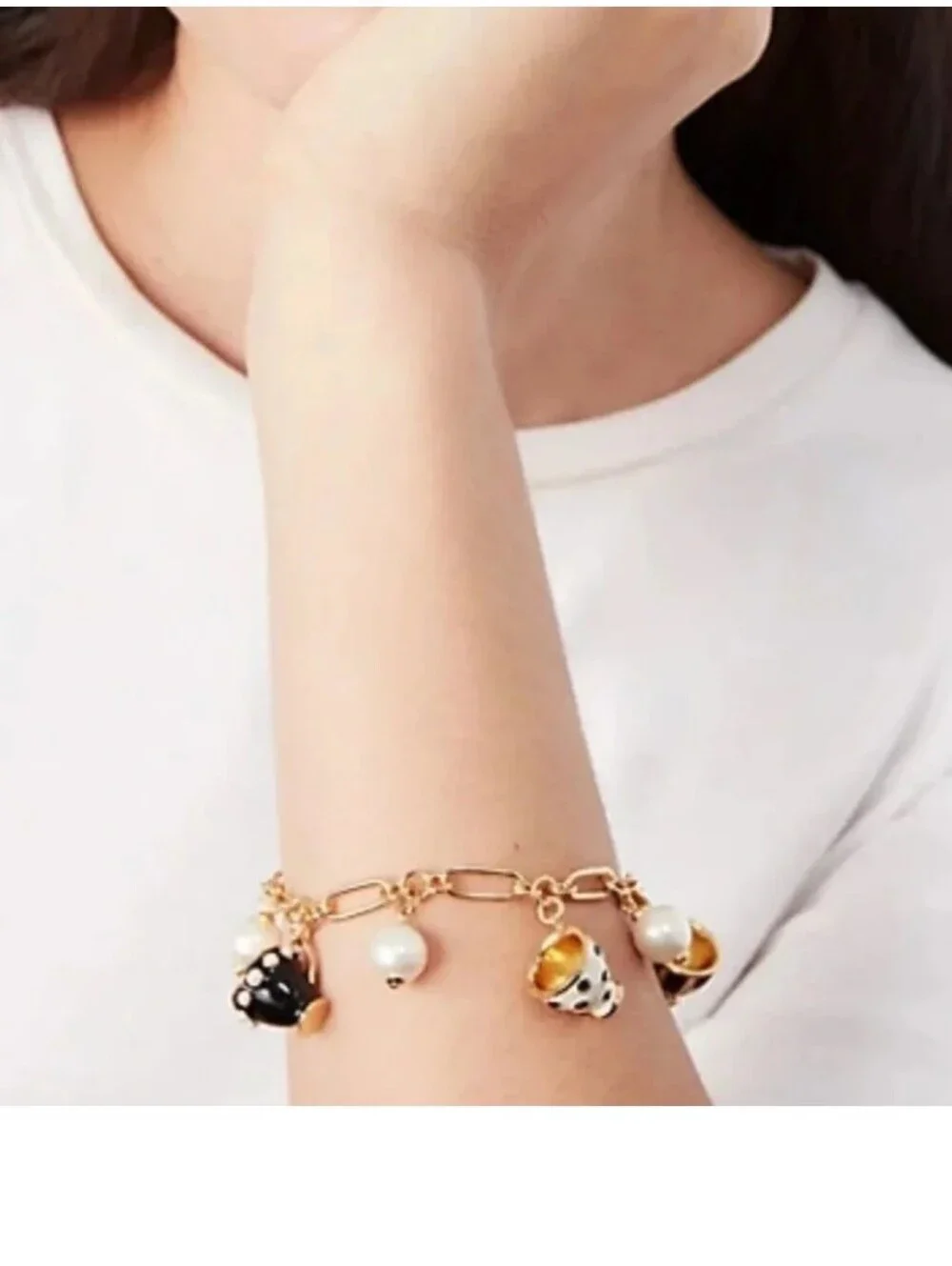 $129 Kate Spade Alice in Wonderland Teacup Bracelet New